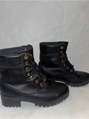 TCX Black Leather Combat Boots